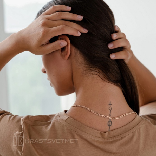 Цепь из красного золота 585, плетение «Ромб тройной»